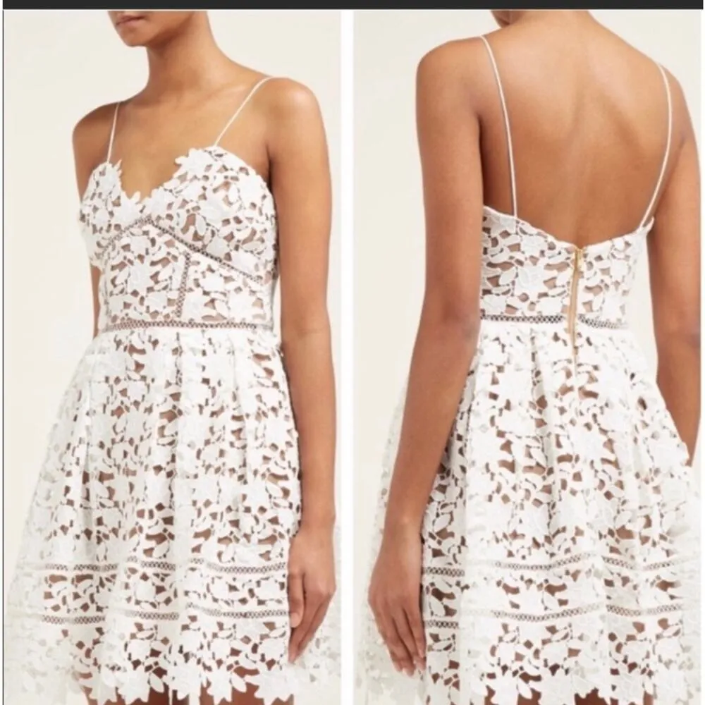 L'atiste Yellow Lace Mini Dress Size Medium - Image 3