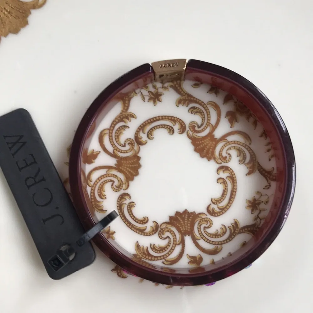 J. Crew Tortoise Bracelet w/ Pink Rhinestones - Image 5