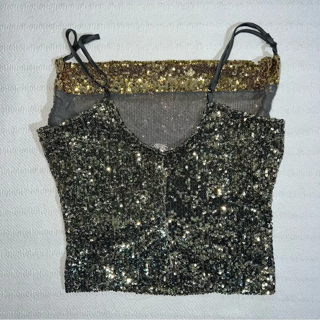 Free People Intimately Sequin Top Womens Size XS Cowl Neck Party Festive Holiday - Image 4