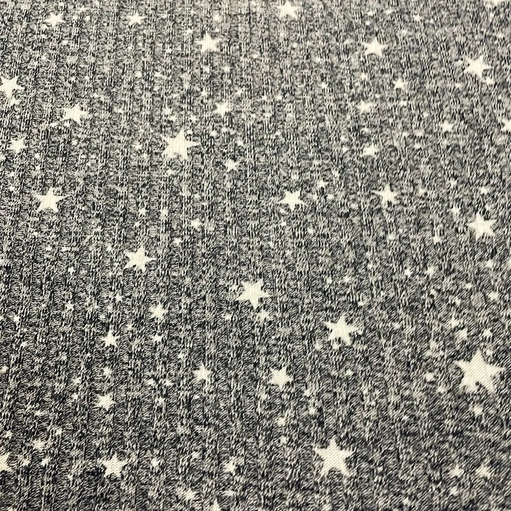 Blue & White Star Print Knit Short Sleeve Sweater Size L - Image 9