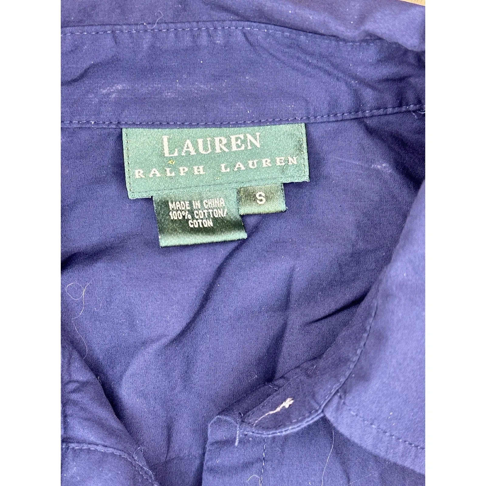 Lauren Ralph Lauren Navy Blue Long Sleeve Belted Shirt Dress Size Small 2017 - Image 5