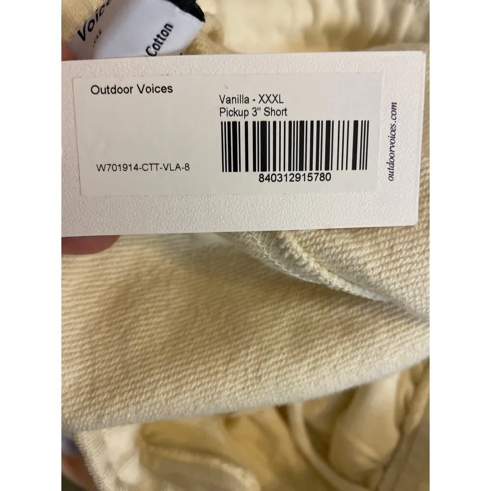 NWT Outdoor Voices Pickup 3" Shorts XXXL Vanilla Pull On Relaxed Athleisure Gym - Image 10