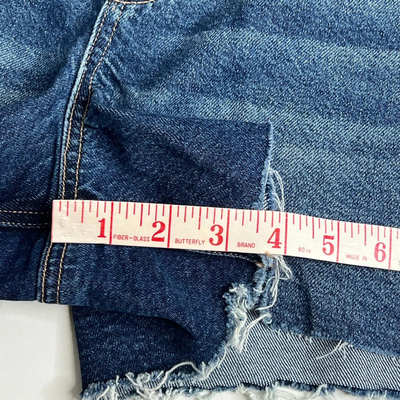 American Eagle Curvy Relaxed Shorts Dark Wash Denim Size 12 - Image 8