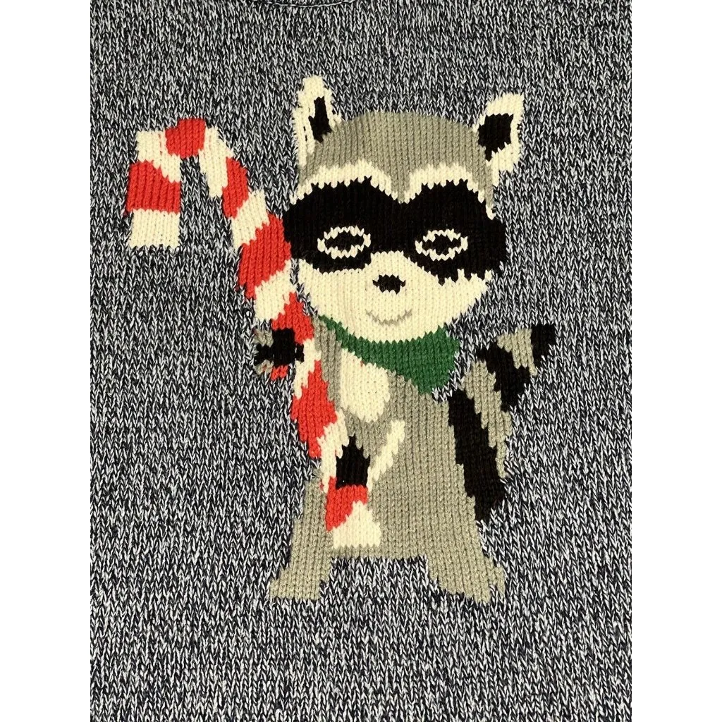 Plus Holiday Christmas RACOON SWEATER 18/20 Marbled Knit Woman Within - Image 3