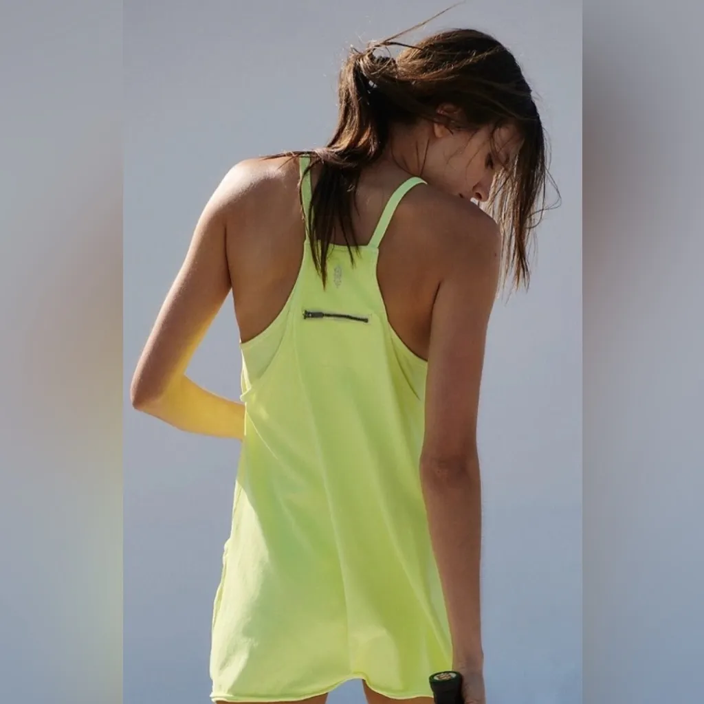 Free People movement hot shot mini dress sour citrus new with tags Yellow Size L - Image 4