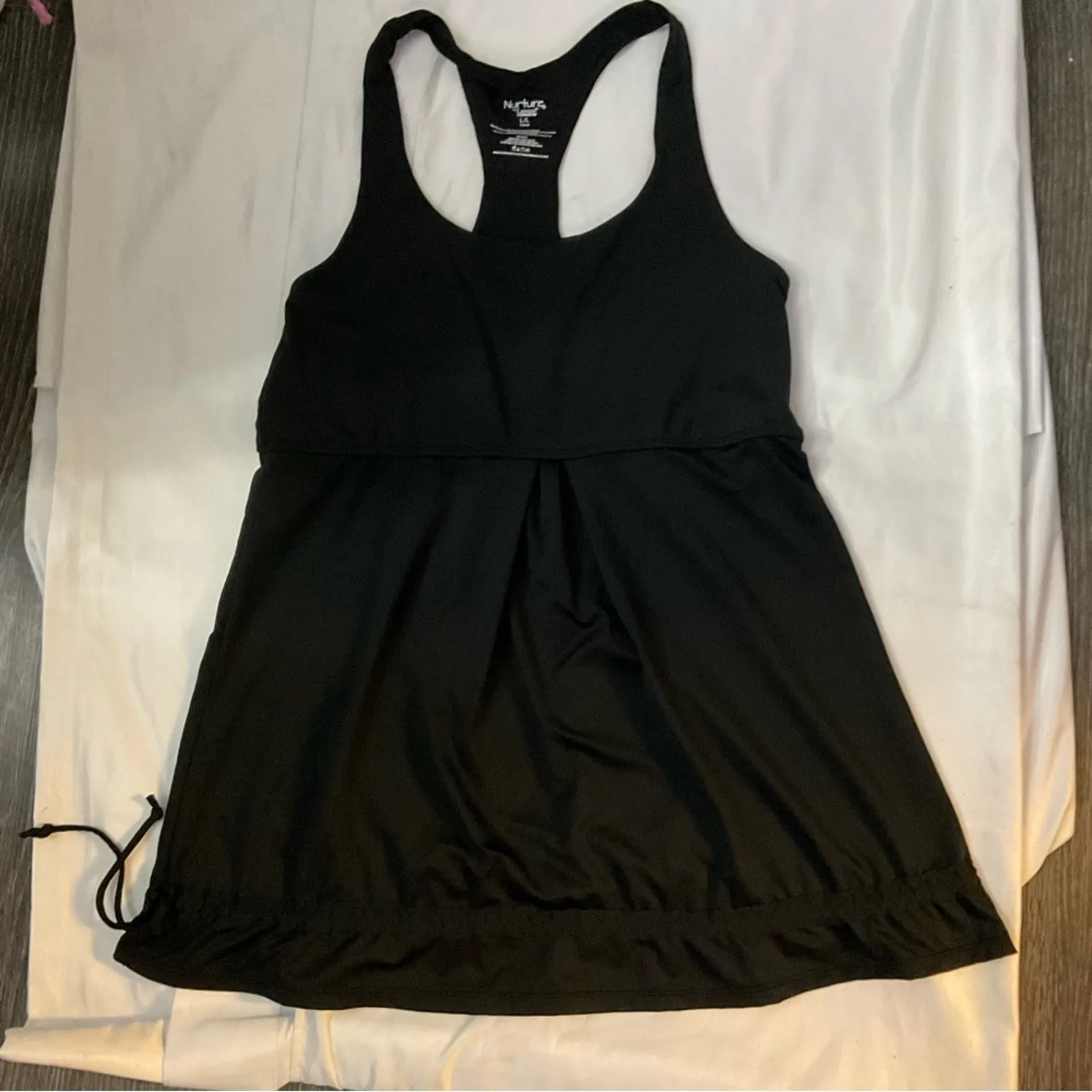 Nurture by Lamaze Black Racerback Ruffled Maternity Tank Top L Casual Comfy Cozy Size undefined - Image 3