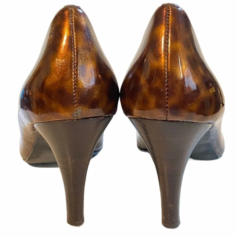 BP Animal Print Peep Toe Heels 9.5M Casual Office Workwear Shoes - Image 8