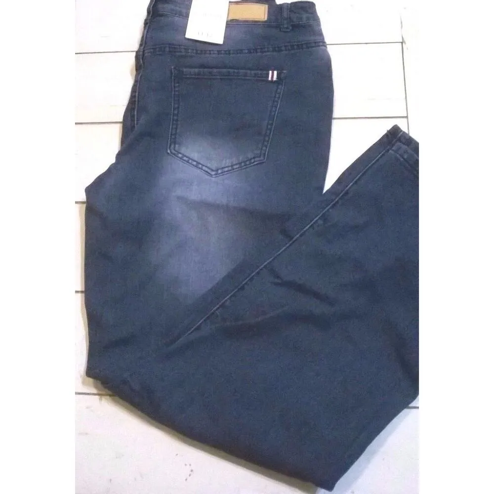 Adam Levine Denim Jeans 11/12 Straight Fit Distressed Patchwork Blue Denim - Image 4