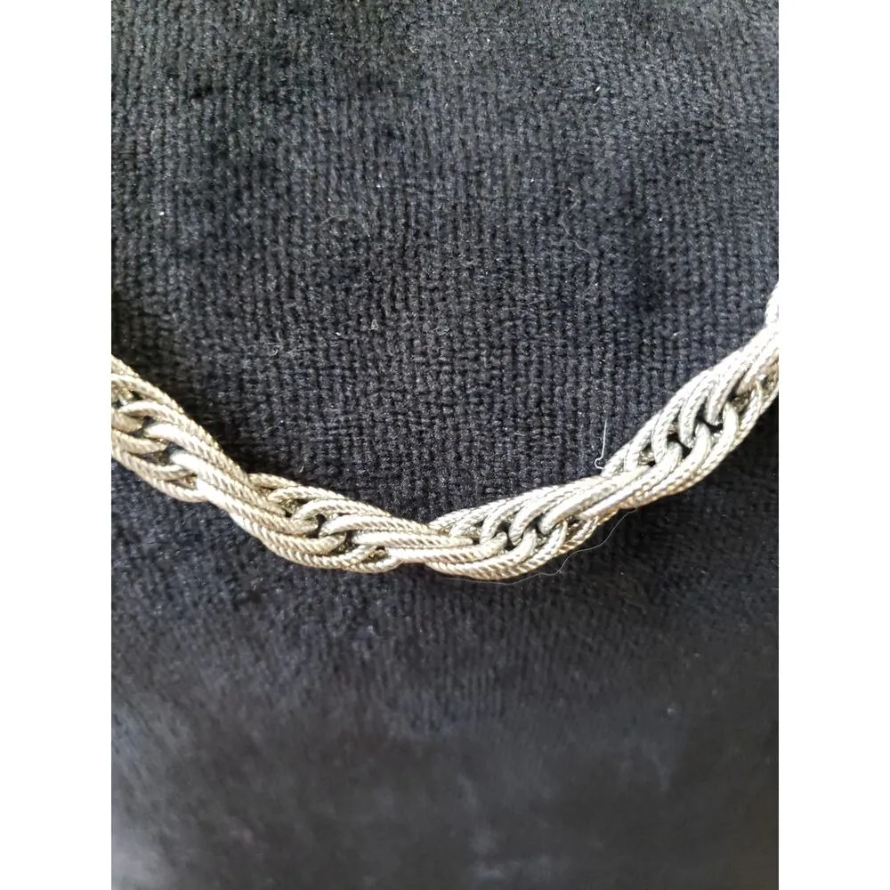 Womens Fashion Silver Tone Twisted Rope Chain Statement Necklace with Box Clasp - Image 3