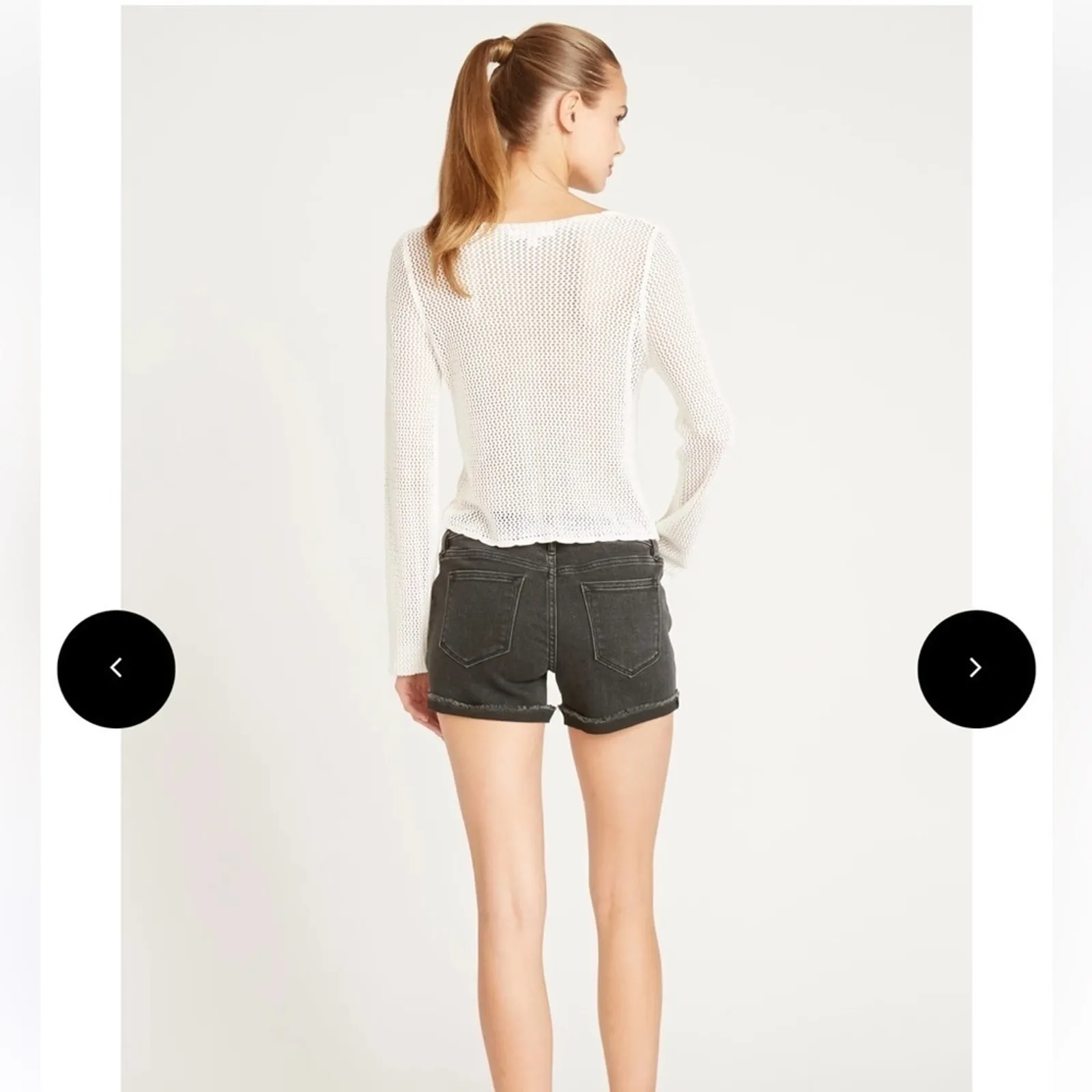 Vigoss Marley Cuff Shorts Distressed Size 31‎ Mid-Rise Black Short - Image 7