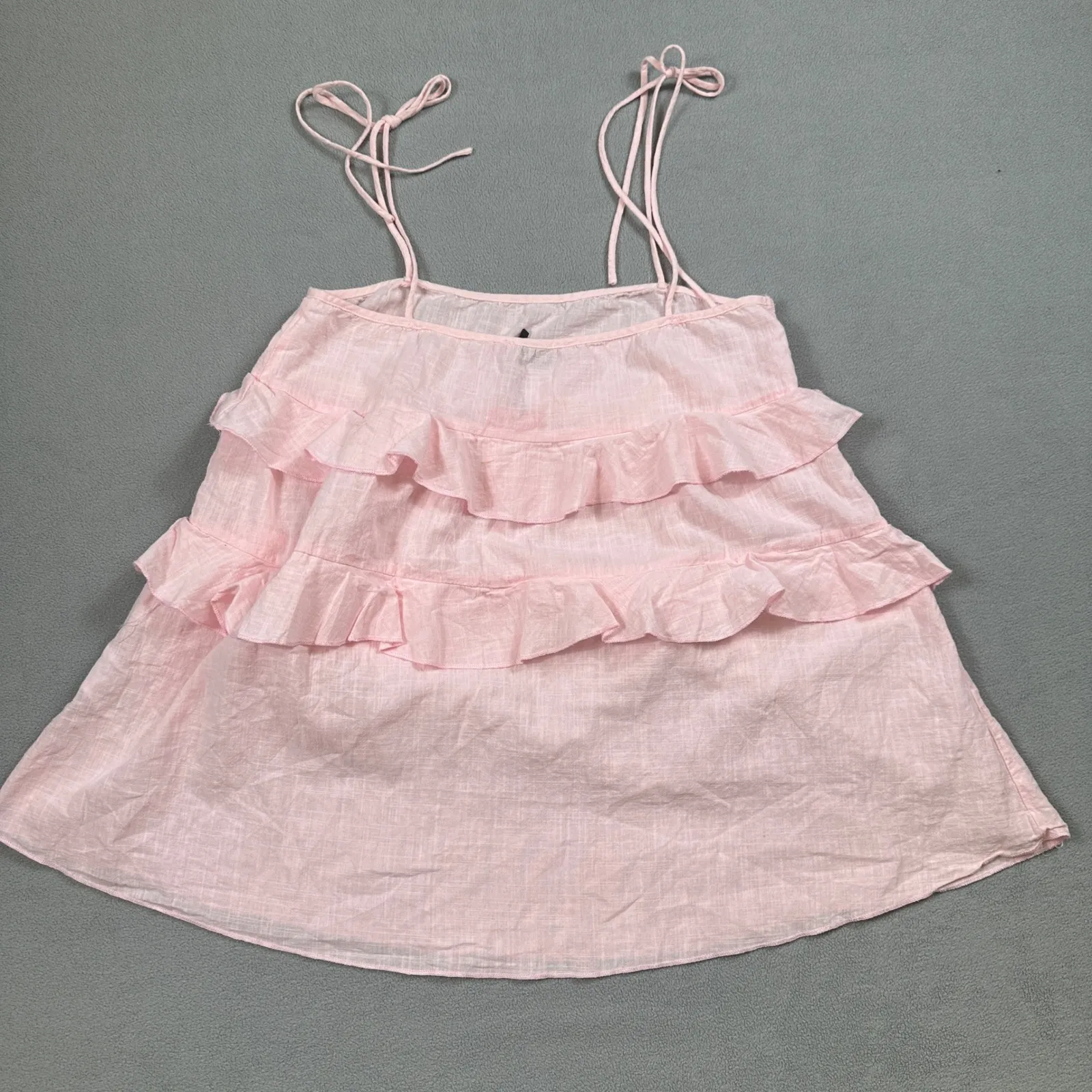 NWT Edikted Mini Dress Womens S Dorothia Sheer Light Pink Ruffle Tiered Pacsun - Image 2