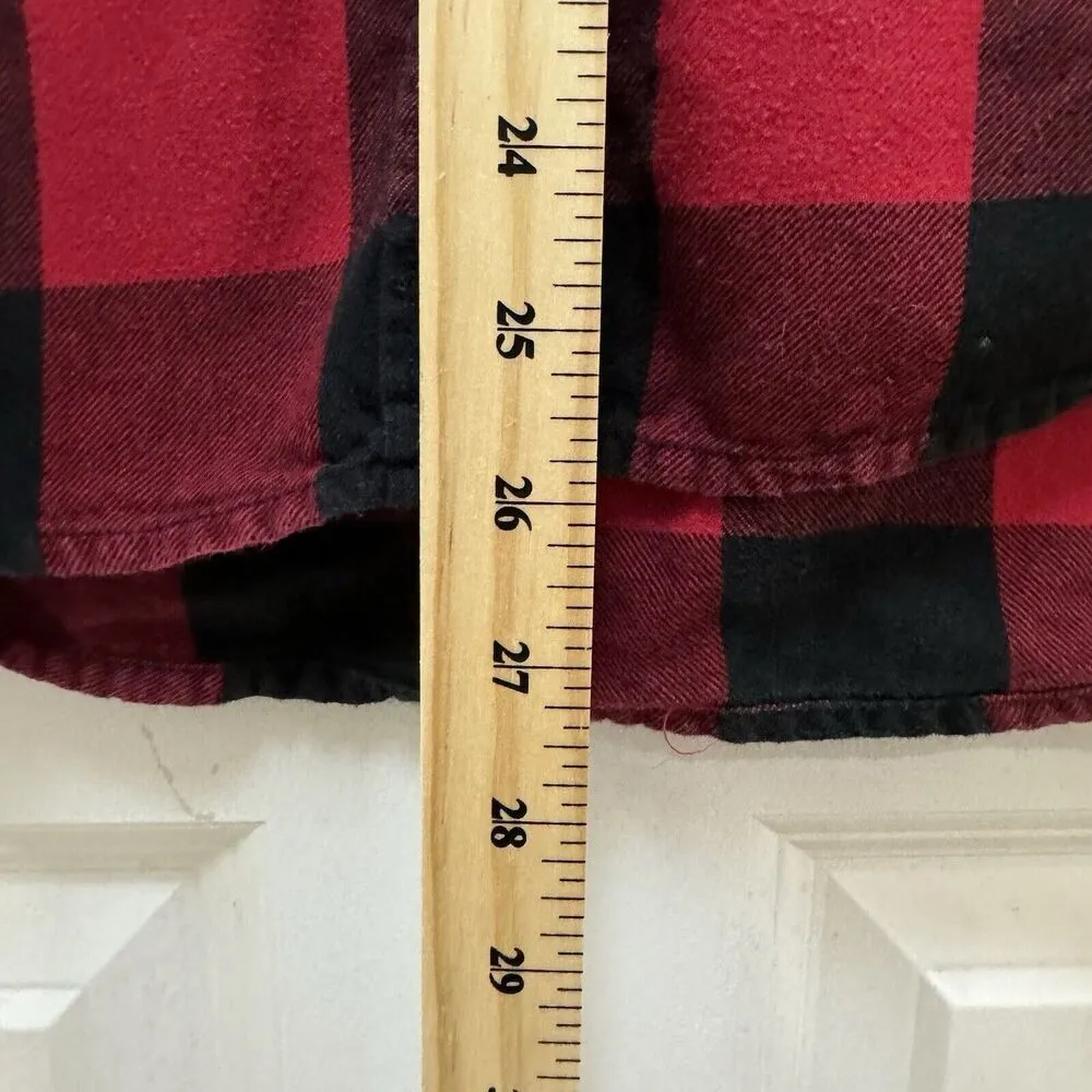 Eddie Bauer Women's Button Up Shirt S Red Black Buffalo Plaid Flannel Top Cotton - Image 8