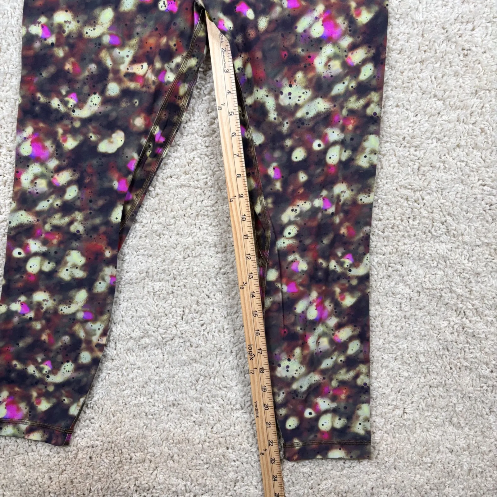 Lululemon Align High Rise Crop Leggings Abstract Watercolor Print Size 12 - Image 2