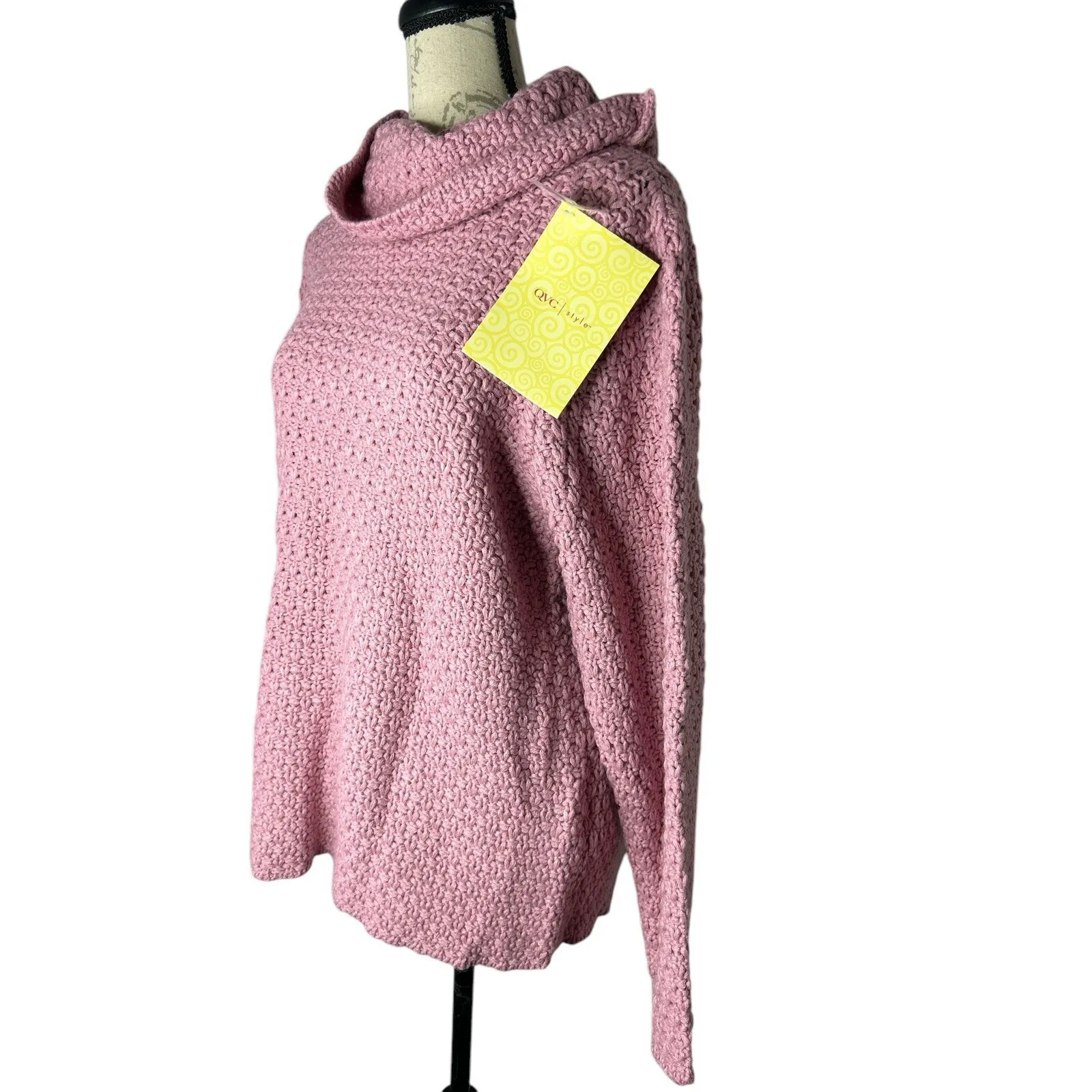 Modern Soul Size XL‎ QVC Pink Sweater Long Sleeves Knit Turtleneck Sweater NEW - Image 2