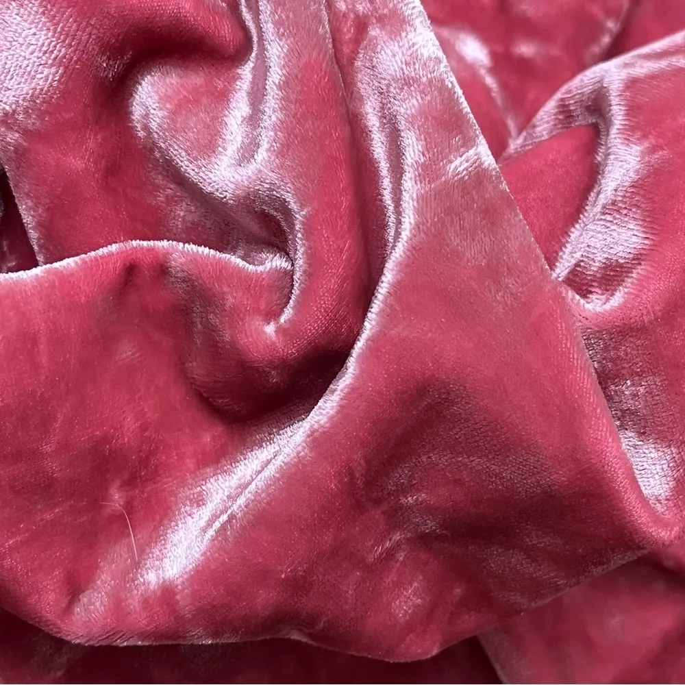 Y2K Faded Glory Pink Crushed Velvet Tunic L | Fairycore Lagenlook 90s Velvet Top - Image 11