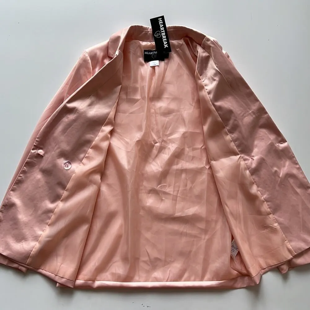 ASOS - Heartbreak Satin Double Breasted Blazer in Pink - Image 3