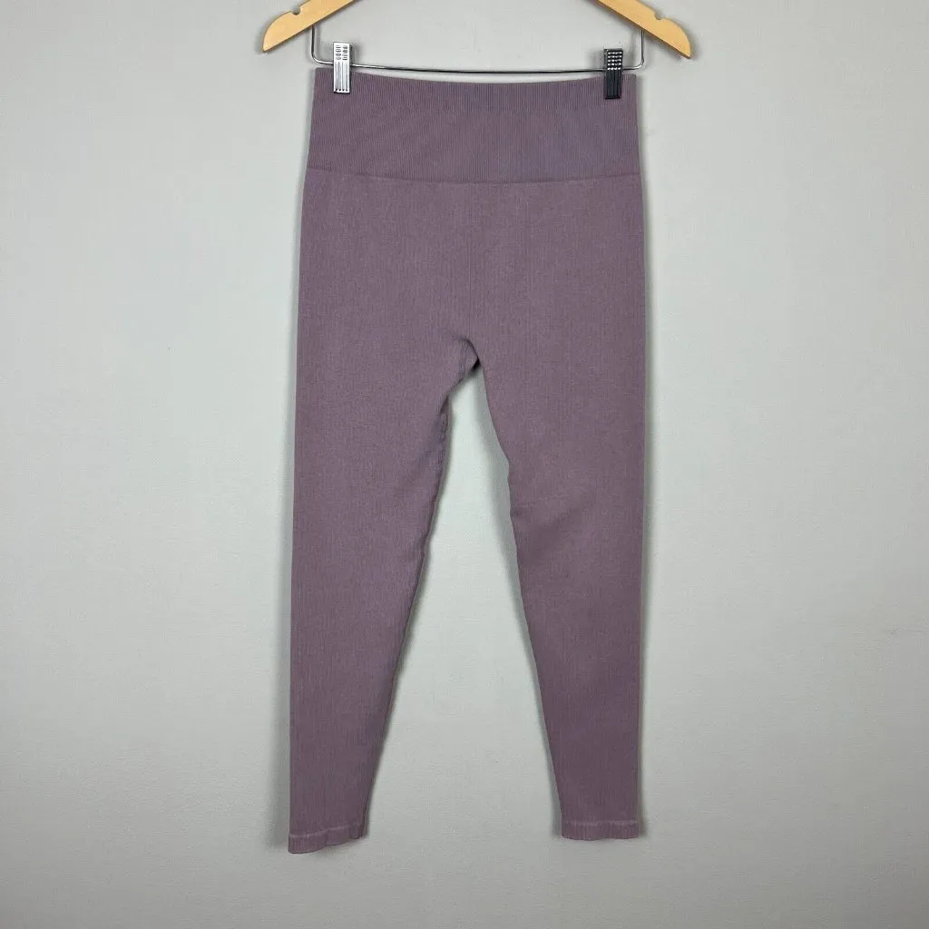 Everlane Leggings Womens M/L Lilac Purple Seamless‎ Ribbed Lounge Comfort Knit - Image 13