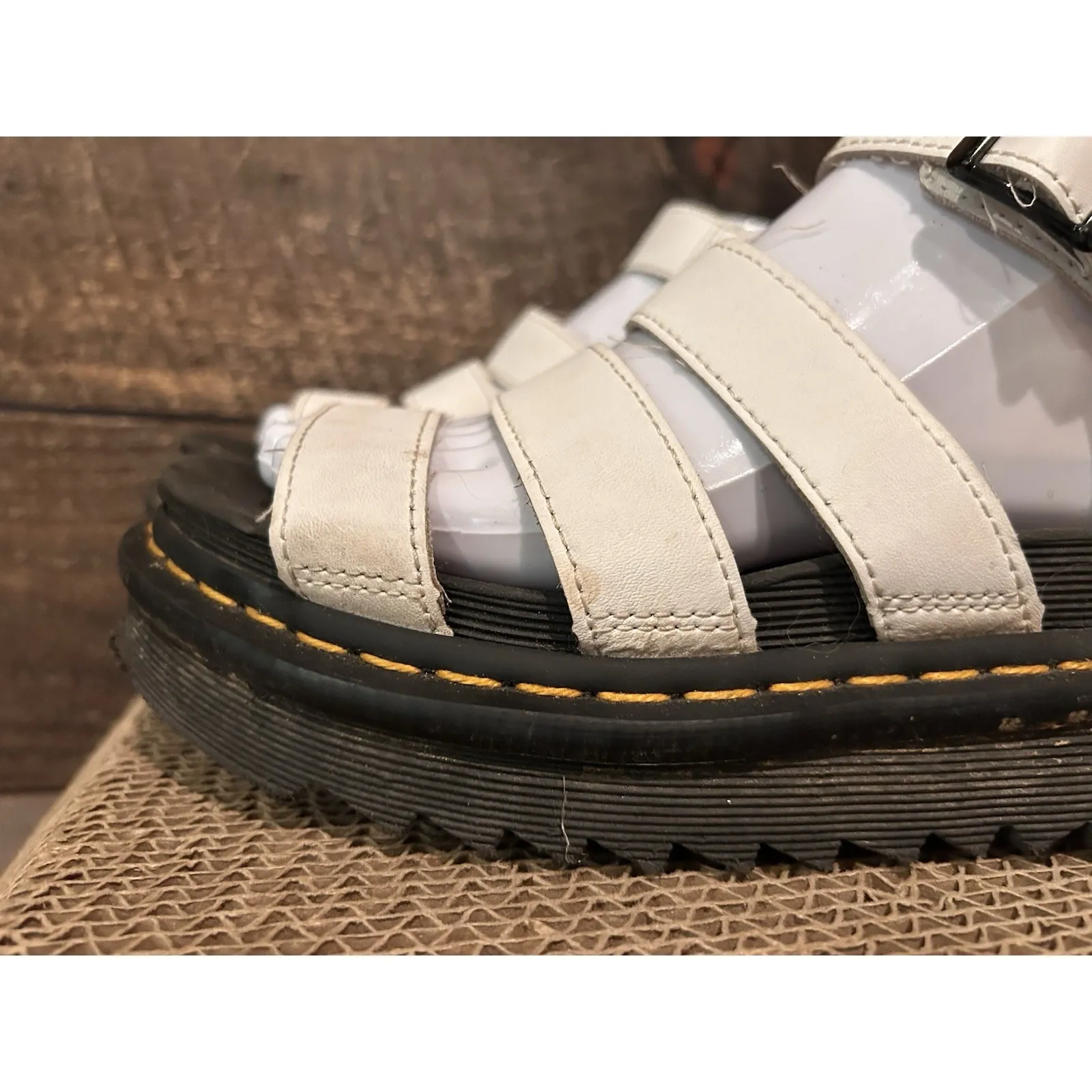 Dr.‎ Martens Doc Blaire Sandals Womens Size 6 White Leather Strappy Gladiator - Image 2