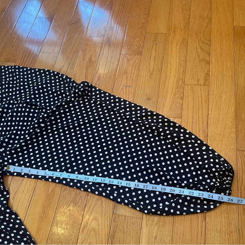 Victoria’s Secret Chiffon Black & White Polka Dot Harem Pants elastic waist Sz M - Image 9