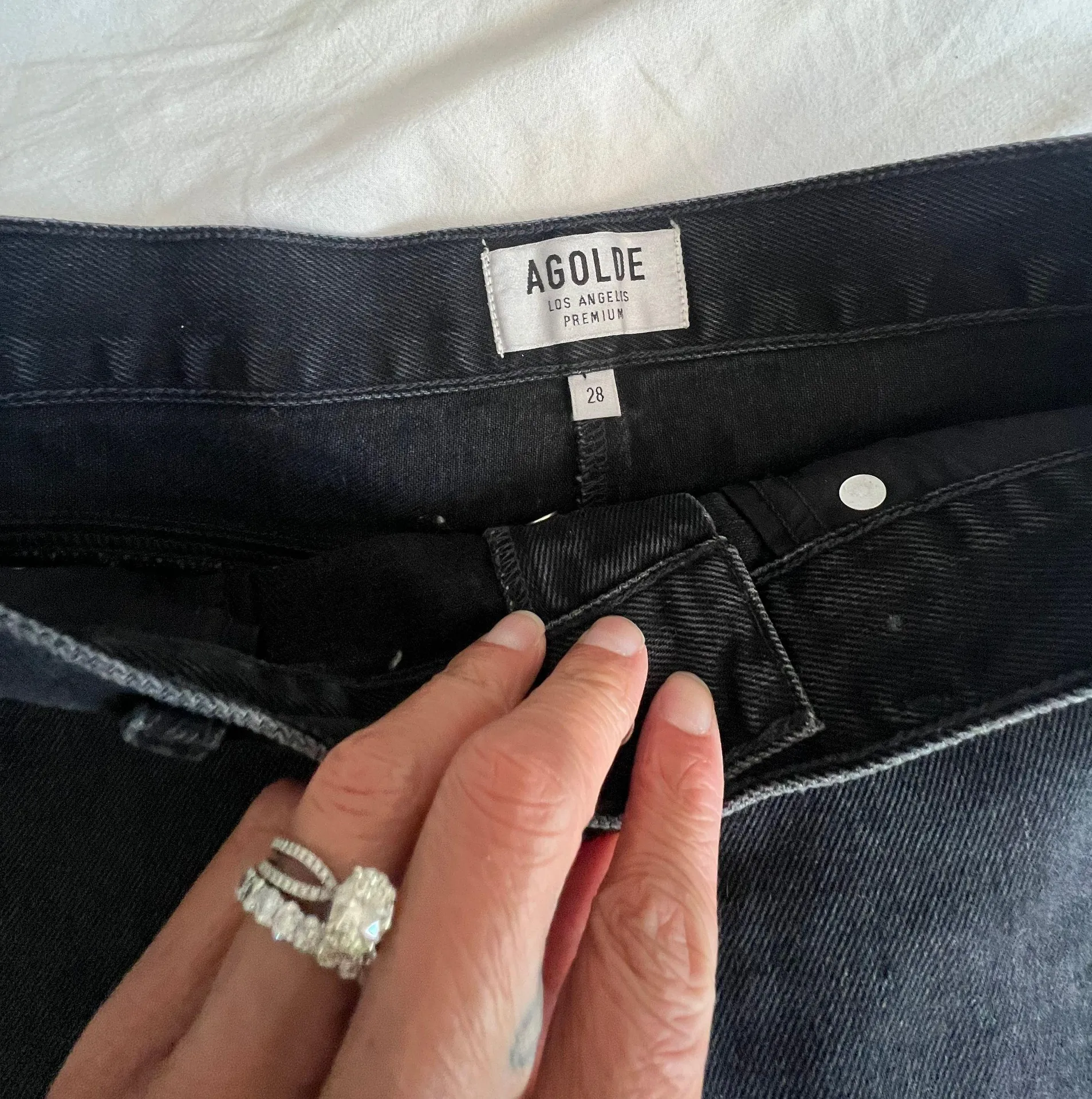 Quinn black denim distressed mini Jean skirt 28 - Image 10