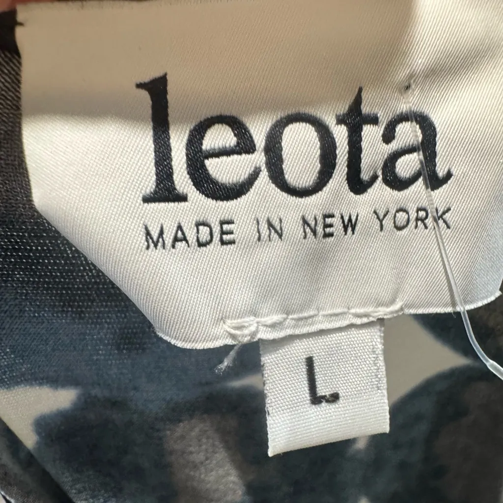 LEOTA Felicity Faux Wrap Polka Dot Print Dress in Midnight Moon size Large NWT - Image 8