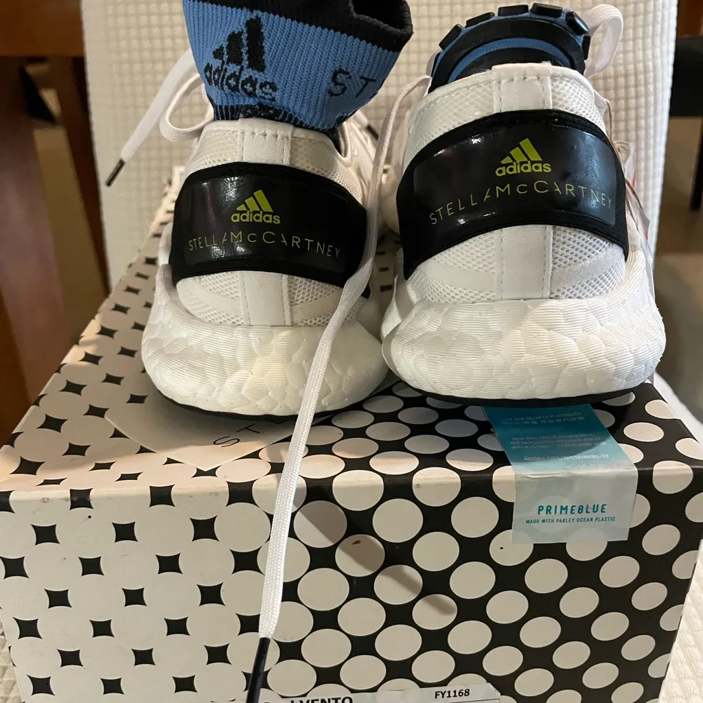 Stella McCartney White and Navy Athletic Shoes - Image 6