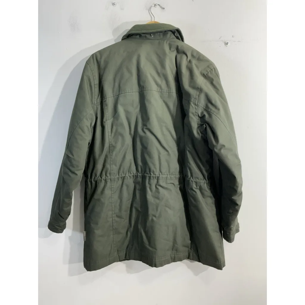 Womans Vtg Pacific Trail Outdoor Wear Winter Parka Coat Medium Green Zip & Snap - Image 3