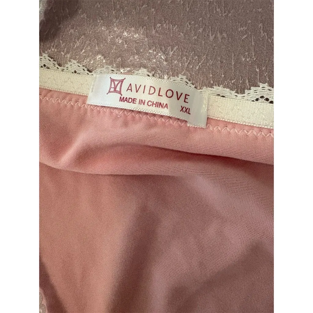 Women's Pink Lace Trim Cami Top 2XL Sleeveless‎ Scoop Neck Casual Size 2X - Image 3