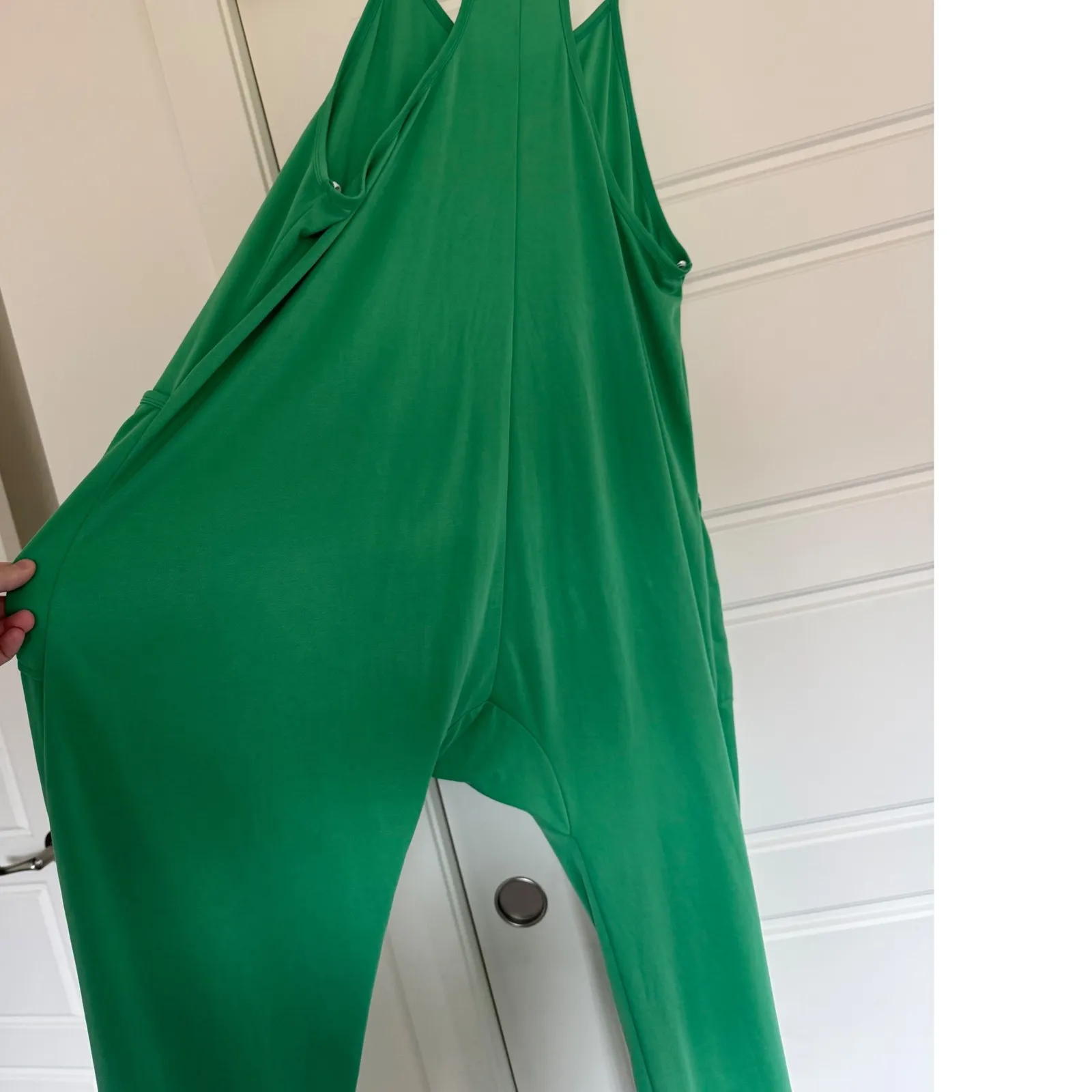 Ces Femme sz L Womens Modal Green Slouchy Jumpsuit Romper Laggen Boho Festival Size L - Image 5