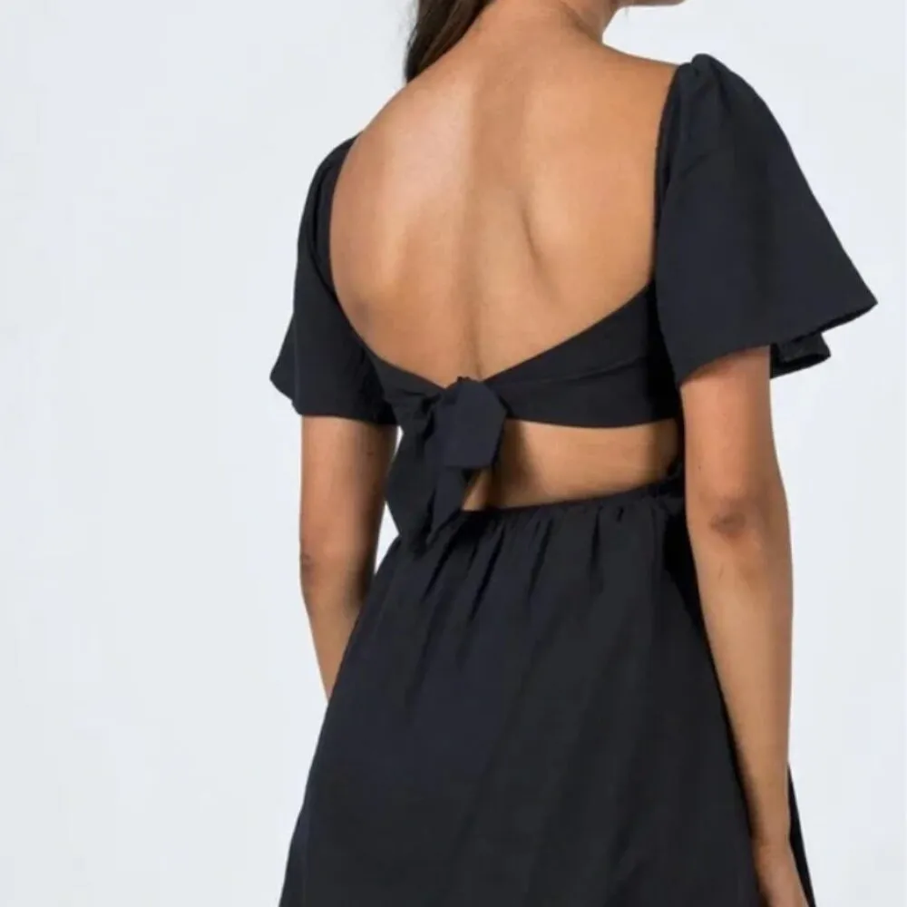 Princess Polly | Black Summer Nights Open Back Mini Dress Size 10 - Image 2