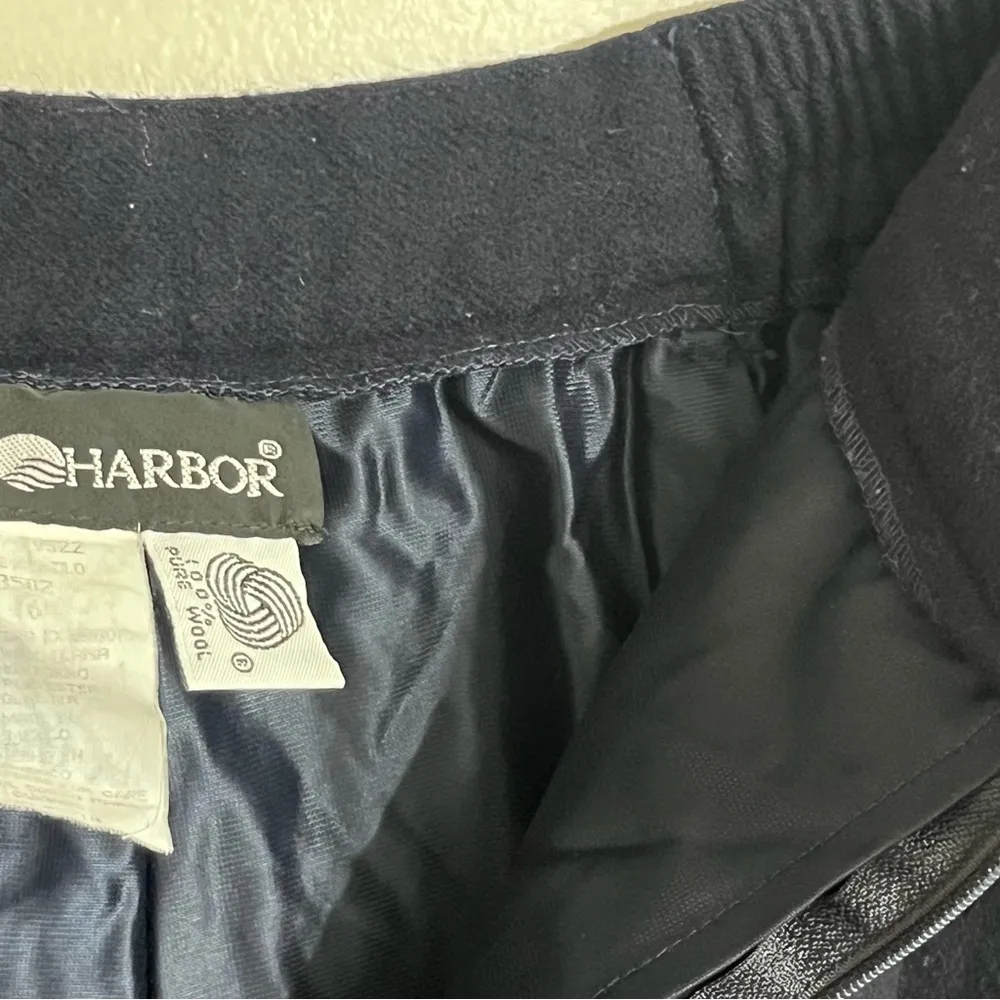 Sag Harbor Vintage Black 100% Wool Lined Ultra High Rise Pleated Pants Size 16 - Image 9