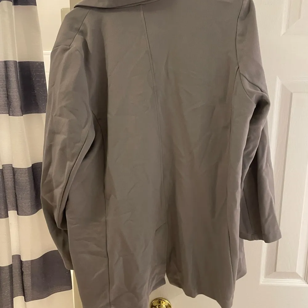 Eileen Fisher Flex Tencel Ponte Notch Collar Jacket Large Gray - Image 7