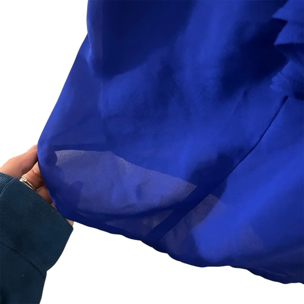 Vintage Charlotte Russe Cobalt Blue Ruffle Chain Strap Tank Top Shirt | Size M - Image 4