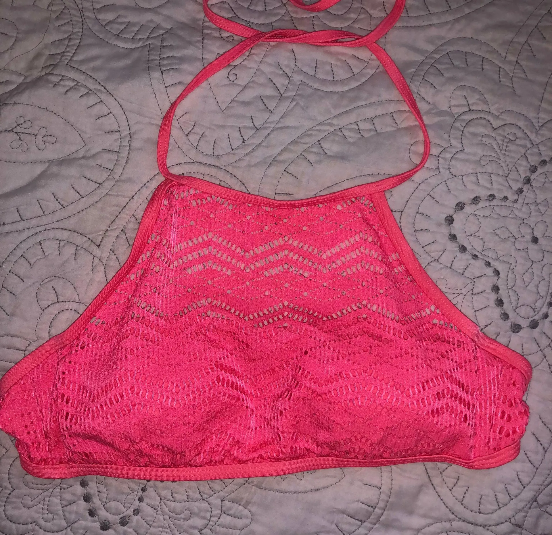 High Neck Hot Pink Bikini Set - Image 2