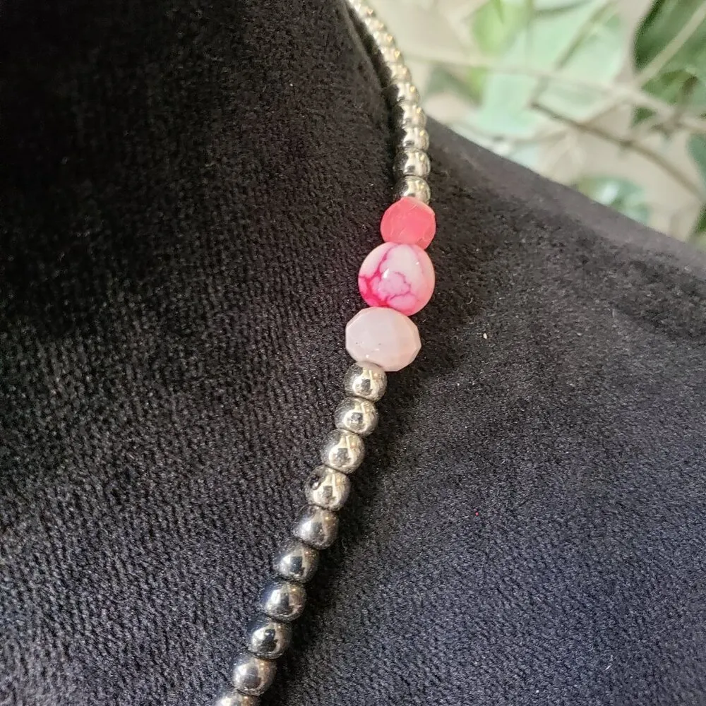 Womens Silver Tone Baroque Cultured Beaded Statement Necklace with Clasp - Image 6