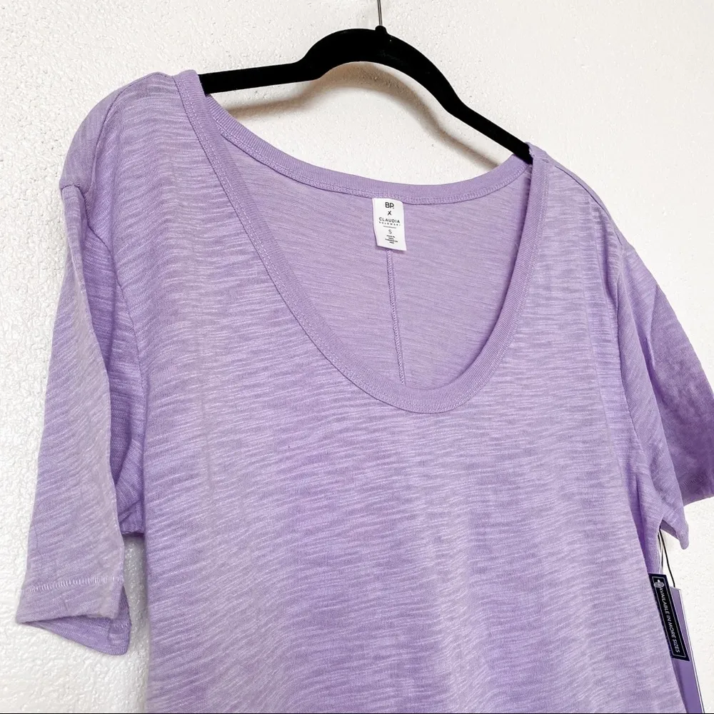 Nordstrom bp. X Claudia Sulewski U-Neck Tee Purple Size Small - Image 4