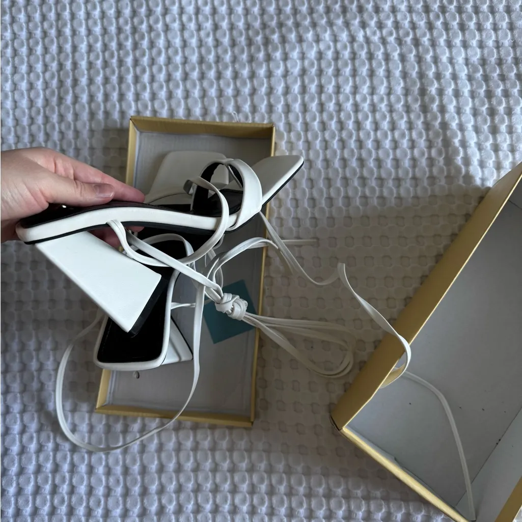 Princess Polly White Desert Rain Heels - Image 3