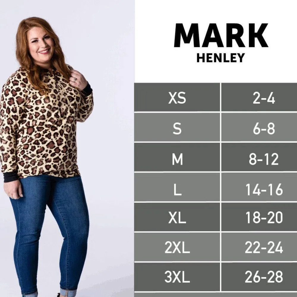 LuLaRoe Mark Long Sleeve Henley Top Unisex 42" Pit to Pit Cream NWT Wine Brown - Image 11