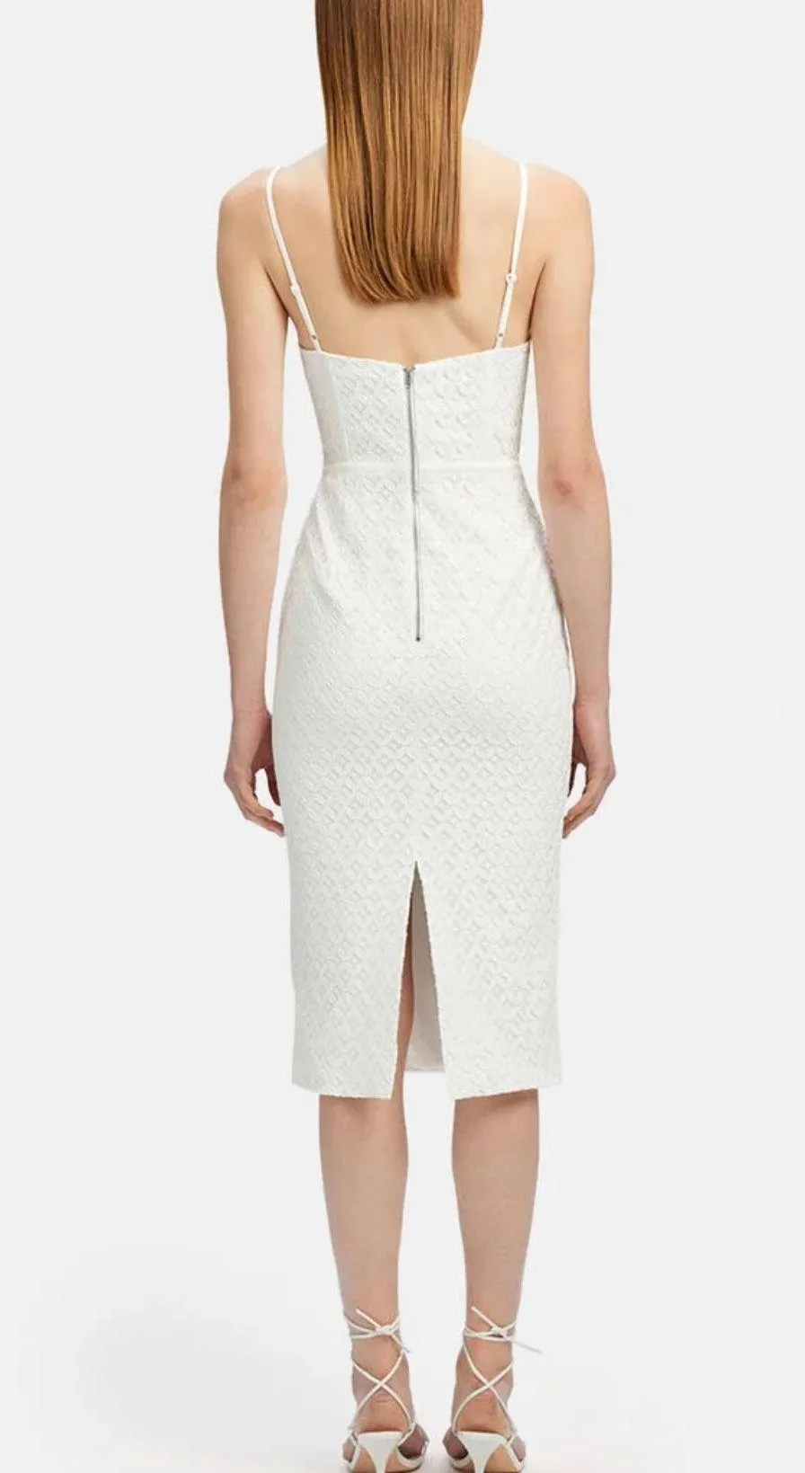 Charley Midi Lace Dress In Orchid White - Image 2