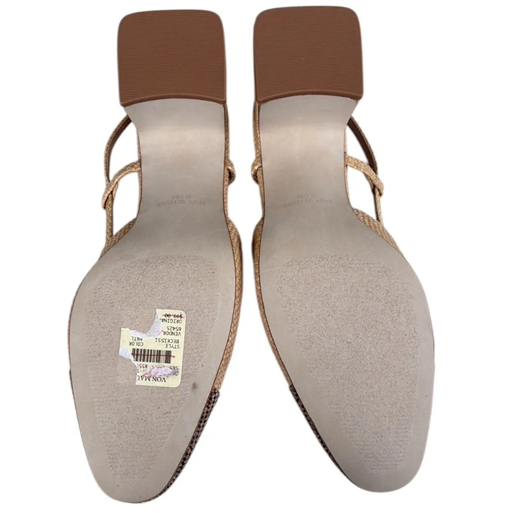 Like New Steve Madden Becka Raffia Sling Back Heels Size 8.5 - Image 10