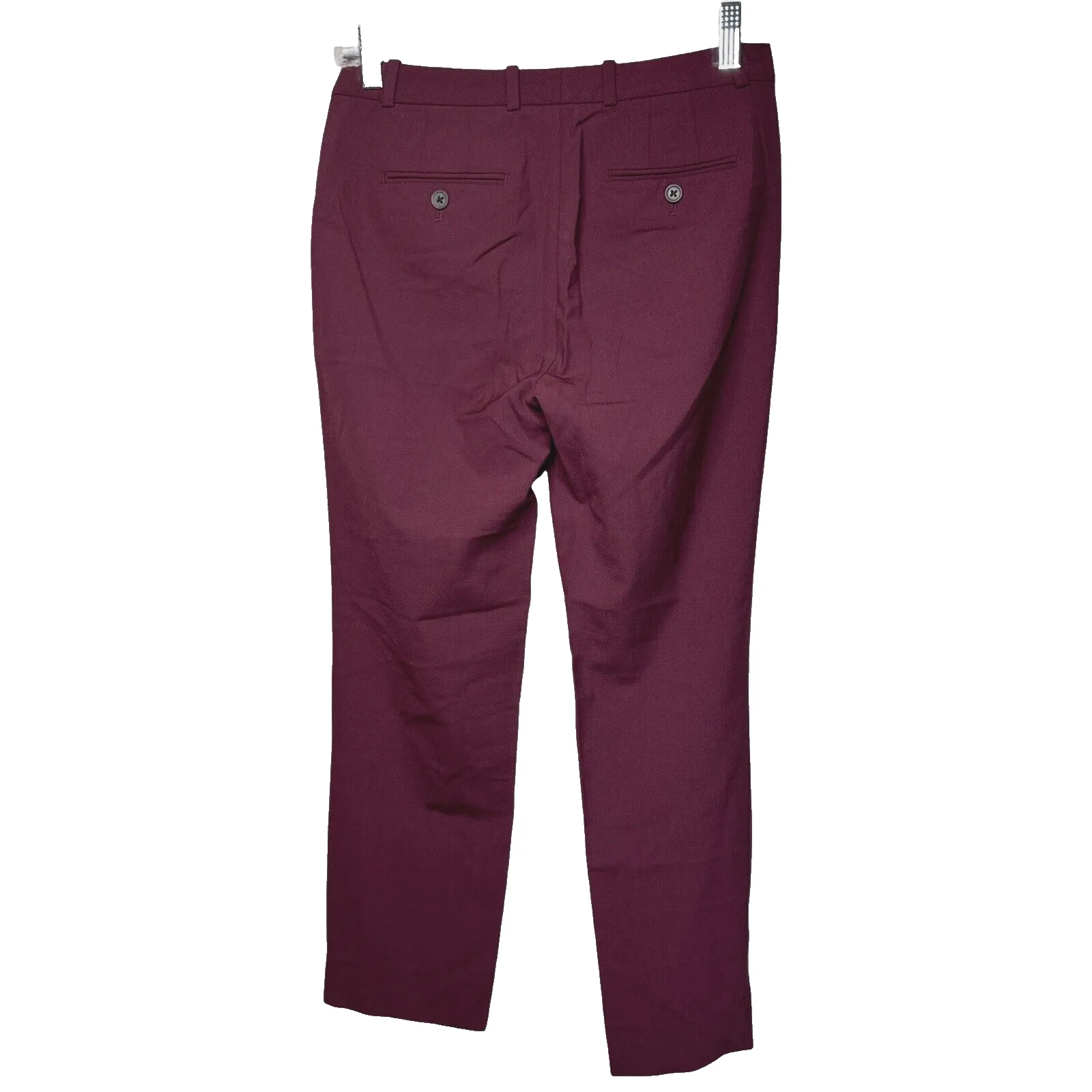 J Crew Pants Women 0 Maroon Purple Tollegno 1900 Fabric Ankle Dress Pants Preppy - Image 2
