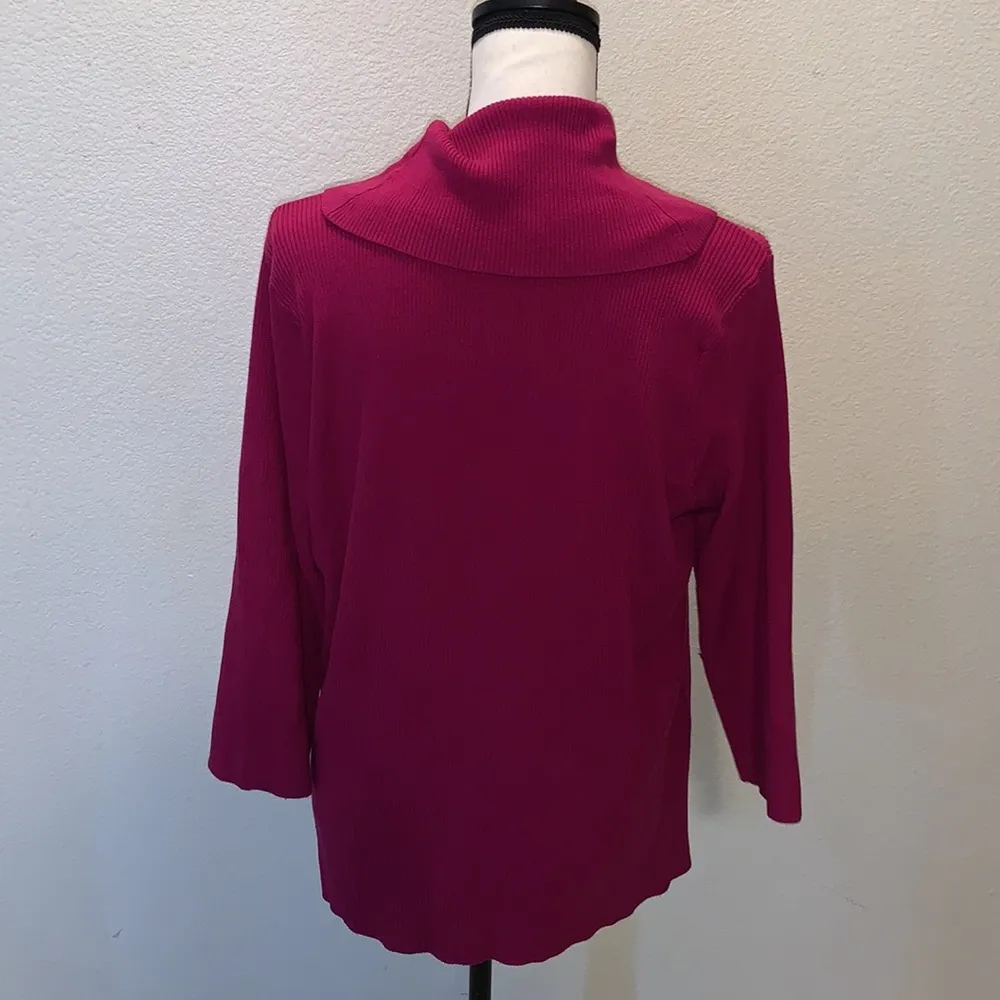 Alex Marie magenta pink cowl neck sweater - Image 7