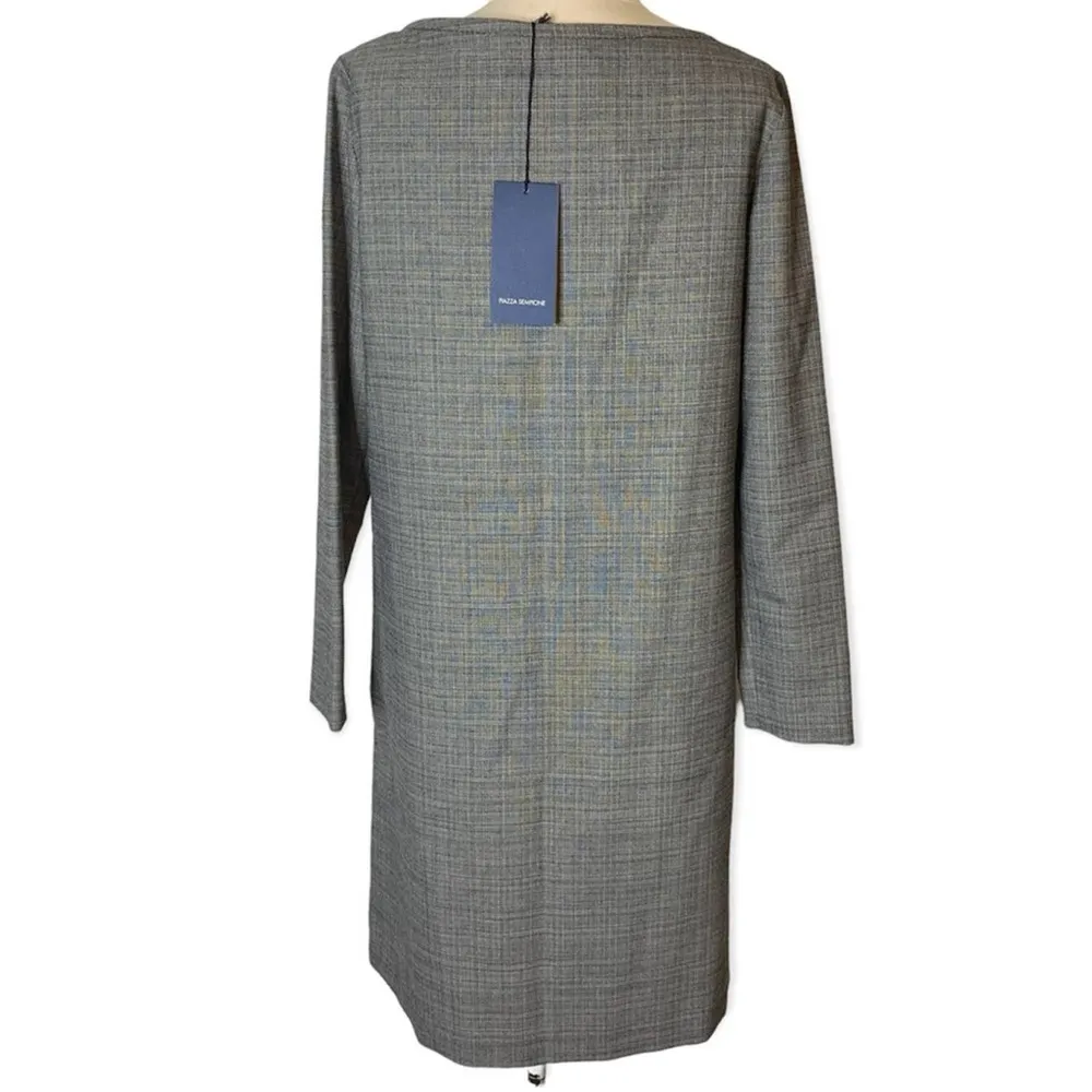 NWT Piazza Sempione virgin wool blend a line dress w/ pockets colorblock sz 42 - Image 2
