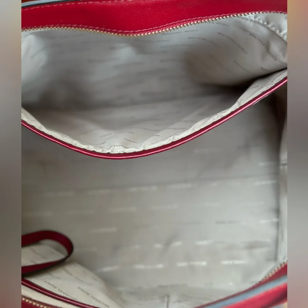 Michael Kors Burgundy Large Leather Tote - Image 6