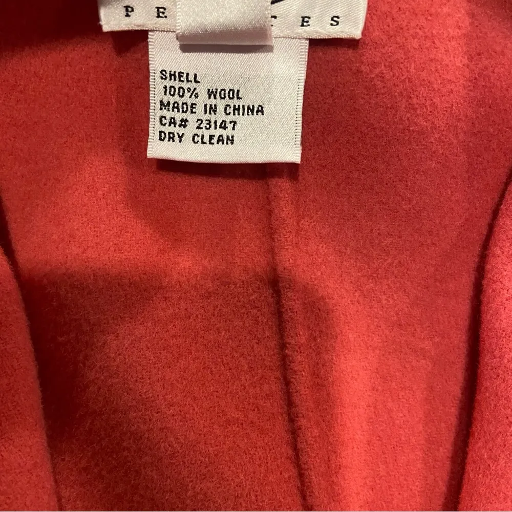 Pink Boiled Wool Open Front Blazer Size 10 Petite Slip Pockets - Image 10