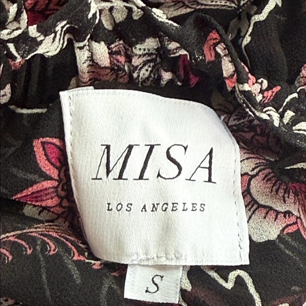 Misa Los Ángeles Sandra one-shoulder  Black Floral High-Low Skirt NWOT - Image 7