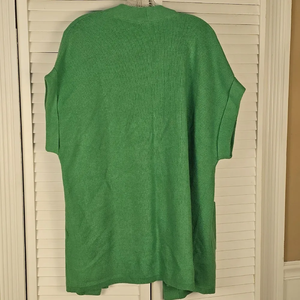 J Jill Womens‎ Green Short Sleeve Open Front Cardigan Sweater Small - Image 2