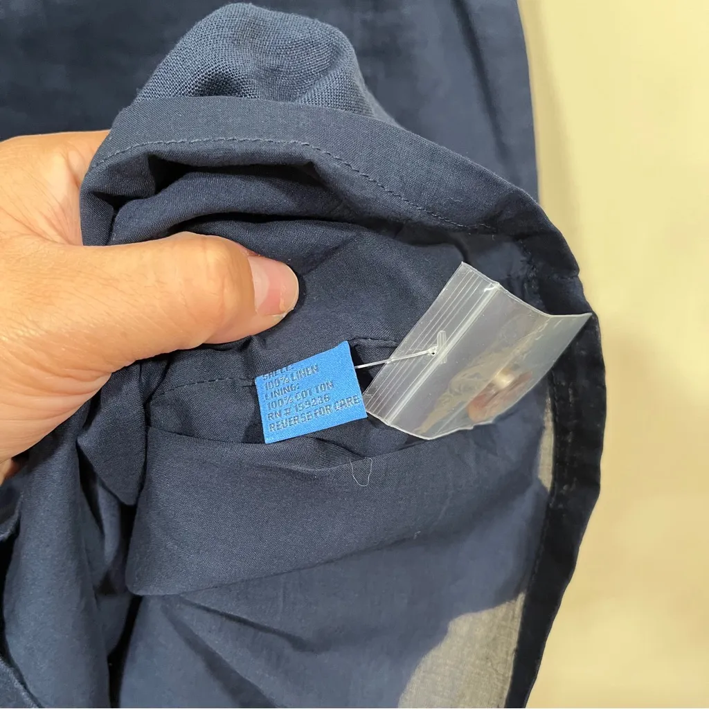 NWT NWT J. McLaughlin Weezie Navy 100% Linen Sheath Dress size XS 1647 - Image 5