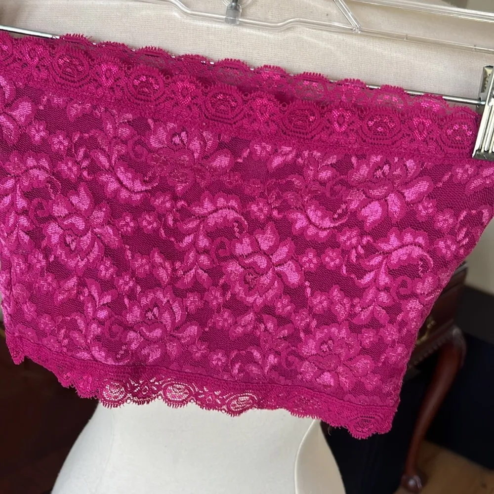 Lacey Fuschia Bandeau Strapless Crop Top Pink Size undefined - Image 5