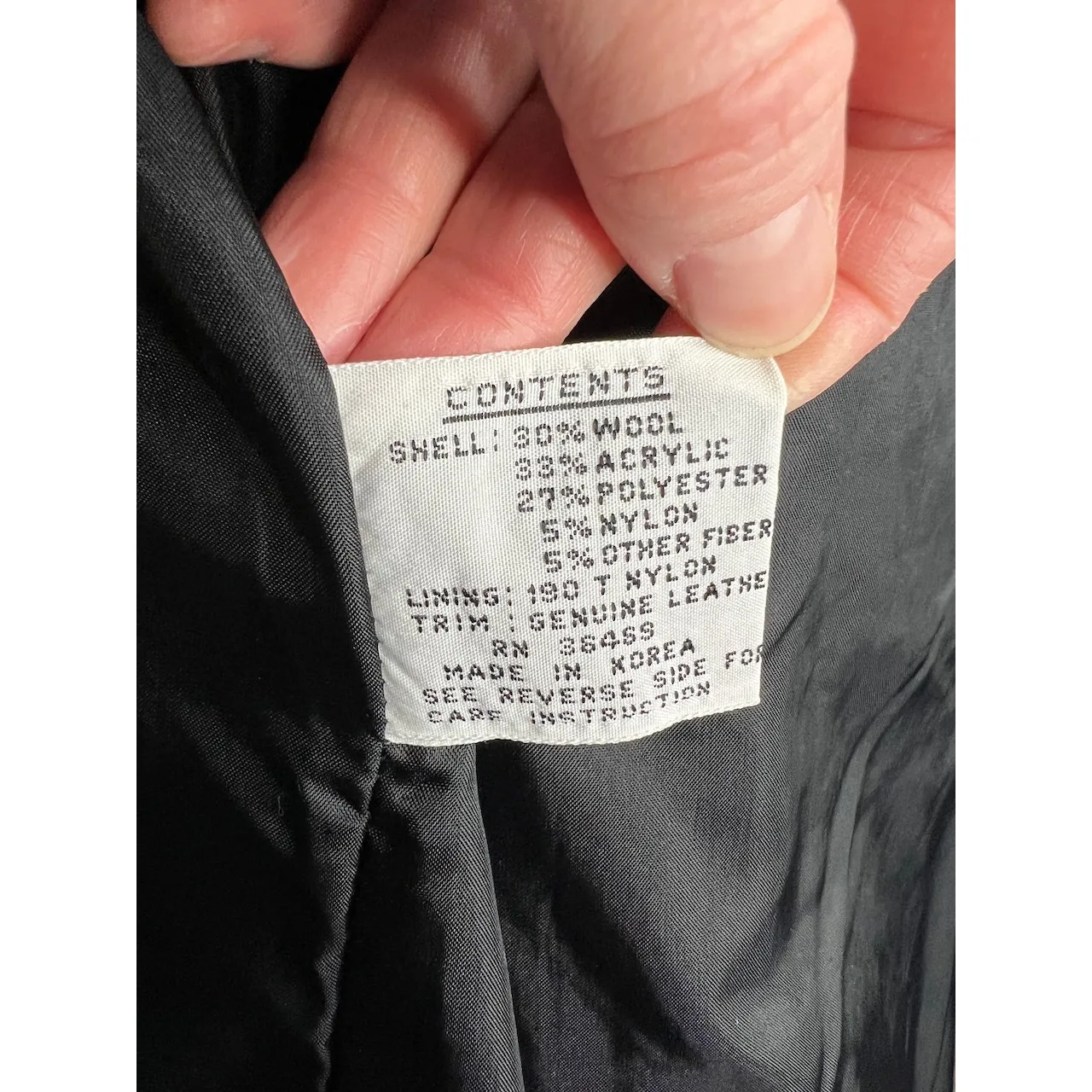 Coat wool charcoal teal pink blue high neck leather trim Gray Size 16 - Image 13